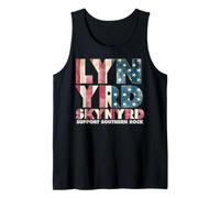 Lynyrd Skynyrd Flag Logo US Stars Stripes 70s Southern Rock Tank Top