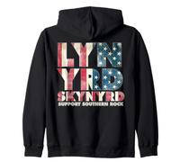 Lynyrd Skynyrd Flag Logo US Stars Stripes 70s Southern Rock Zip Hoodie