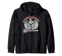 Lynyrd Skynyrd Fly On Free Bird US Flag Southern Retro Rock Zip Hoodie