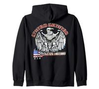 Lynyrd Skynyrd Fly On Free Bird US Flag Southern Rock Retro Zip Hoodie