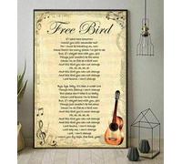 Lynyrd Skynyrd Free Bird Lyrics Guitar Poster Without Us Supplier Wall Art Decor Metal Sign Poster 8x12 inches