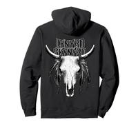 Lynyrd Skynyrd Grayscale Skull Steer Vintage 70s Biker Rock Pullover Hoodie