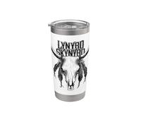 Lynyrd Skynyrd Grayscale Skull Steer Vintage 70s Rock Biker Stainless Steel Insulated Tumbler