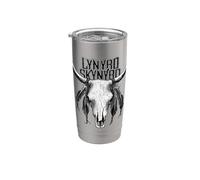 Lynyrd Skynyrd Grayscale Skull Steer Vintage 70s Rock Biker Stainless Steel Insulated Tumbler