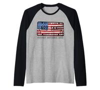 Lynyrd Skynyrd License Plate 1964 Sweet Home Alabama US Flag Raglan Baseball Tee