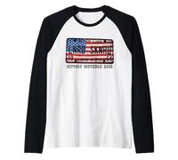Lynyrd Skynyrd License Plate 1964 Sweet Home US Flag Alabama Raglan Baseball Tee