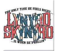 Lynyrd Skynyrd Only Time He Feels Right Fridge Magnet (One Size) (White/Red/Blue)