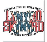Lynyrd Skynyrd Only Time He Feels Right Fridge Magnet White/Red/Blue One Size