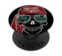 Lynyrd Skynyrd Skull Stencil Simple Man Pirate Rock Vintage PopSockets Adhesive PopGrip