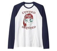 Lynyrd Skynyrd Skull Stencil Simple Man Pirate Vintage Rock Raglan Baseball Tee