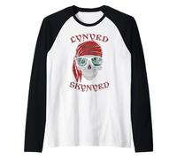Lynyrd Skynyrd Skull Stencil Simple Man Rock Retro Pirate Raglan Baseball Tee