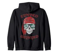 Lynyrd Skynyrd Skull Stencil Simple Man Rock Retro Pirate Zip Hoodie