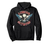 Lynyrd Skynyrd Skull Wings 1970s Vintage Rock Biker Festival Pullover Hoodie