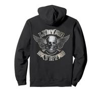 Lynyrd Skynyrd Skull Wings Silver Redneck Rock Biker Vintage Pullover Hoodie