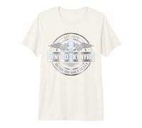 Lynyrd Skynyrd Southern Rock Hat Logo Silver 70s Biker Rock Premium T-Shirt