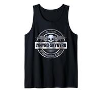 Lynyrd Skynyrd Southern Rock Hat Logo Silver 70s Rock Biker Tank Top
