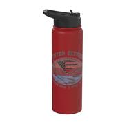 Lynyrd Skynyrd Southern Rock Here to Stay Biker Logo US Flag Stainless Steel Insulated Water Bottle