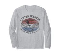 Lynyrd Skynyrd Southern Rock Here To Stay Biker US Flag Logo Long Sleeve T-Shirt