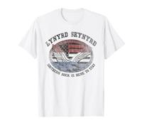 Lynyrd Skynyrd Southern Rock Here To Stay Biker US Flag Logo T-Shirt