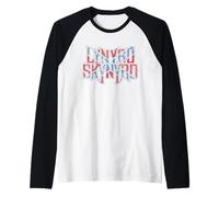 Lynyrd Skynyrd Vintage Logo Rock Biker US Flag Southern Rock Raglan Baseball Tee
