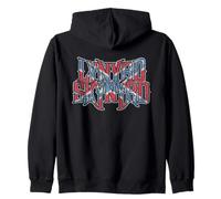 Lynyrd Skynyrd Vintage Logo Rock Biker US Flag Southern Rock Zip Hoodie