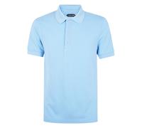 Lyocell Piquet Short Sleeves Polo Shirt, male, Tom Ford, Polo Shirts, Blue, M, Tops M