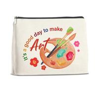 LyoGao Gifts for Artists Makeup Bag, Art Lover Gift for Women Artist Teacher Painter, It's a Good Day to Make Art Cosmetic Bag