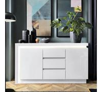 Furniture To Go Lyon 2 Door 3 Drawer Sideboard (Including Led Lighting) In White And High Gloss