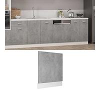Lyon Concrete Grey Dishwasher Panel, Durable Engineered Wood, 59.5x3x67 cm Kitchen Cabinet Front for Seamless Integration, Easy Clean Storage Solution