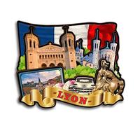 Lyon France Fridge Magnet Wooden Collection 3D Wood Handmade Travel City Souvenirs Refrigerator Magnet Home Decoration Gift -1198