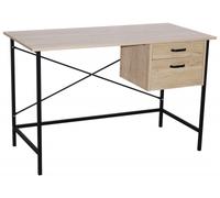 Lyon Oak 2 Drawer Desk with Metal Legs