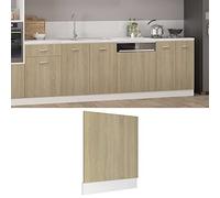 Lyon Sonoma Oak Dishwasher Panel, 59.5x3x67 cm Engineered Wood Cabinet Front, Durable Kitchen Appliance Cover for Seamless Integration, Easy Clean