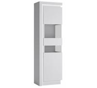 Lyon White Gloss Narrow Display Cabinet - RHD