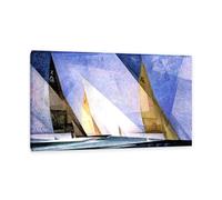 Lyonel Feininger Canvas Wall Art Arriving Steamer Poster famous art prints on Canvas Oil Paintings Reproduction artwork for Home Office Decorations110x70cm(43x28in) Inner frame