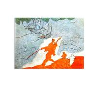 Lyonel Feininger Canvas Wall Art Blind Musician at the Beach Poster famous art prints on Canvas Oil Paintings Reproduction artwork for Home Office Decorations100x70cm(33x28in) Canvas only