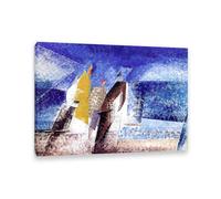Lyonel Feininger Canvas Wall Art Figures on the Seashore Poster famous art prints on Canvas Oil Paintings Reproduction artwork for Home Office Decorations85x60cm(33x24in) Inner frame