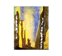 Lyonel Feininger Canvas Wall Art Manhattan I Poster famous art prints on Canvas Oil Paintings Reproduction artwork for Home Office Decorations40x30cm(16x12in) Canvas only
