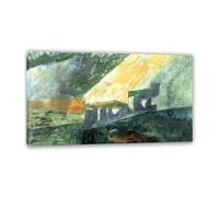 Lyonel Feininger Canvas Wall Art Ruin in the Cliff Poster famous art prints on Canvas Oil Paintings Reproduction artwork for Home Office Decorations120x70cm(47x28in) Inner frame