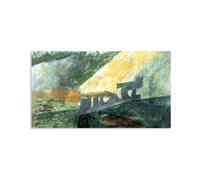 Lyonel Feininger Canvas Wall Art Ruin in the Cliff Poster famous art prints on Canvas Oil Paintings Reproduction artwork for Home Office Decorations135x80cm(53x31in) Canvas only