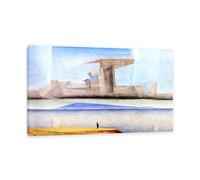 Lyonel Feininger Canvas Wall Art The Island Poster famous art prints on Canvas Oil Paintings Reproduction artwork for Home Office Decorations80x50cm(31x20in) Inner frame