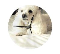 lYonge French Poodle Round Wall Clock 10in Silent Frameless Glassless for Livingroom Decor