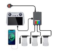 LYONGTECH Parallel Display Battery Charger for DJI Mini 4/3 Pro,Mini 3 Drone,LCD 5 in 1 Rapid Multi Charging Hub