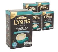 Lyons Amaretto Cappuccino Instant Coffee 5 Pack (60 Sachets)