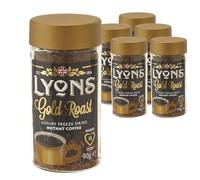 Lyons Gold Roast 90g Luxury Freeze Dried Instant Coffee 90g Jar (Pack of 6)