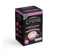 Lyons Premium Cappuccino Unsweetened Instant Coffee x 12 Sachets BB:21/07/26
