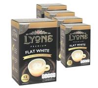 Lyons Premium Flat White Instant Coffee 5 Pack (60 Sachets)