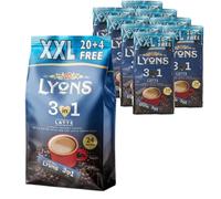 Lyons XXL 3 in 1 Instant Coffee Latte 8 Pack (192 Sachets)