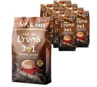 Lyons XXL 3 in 1 Instant Coffee with Brown Sugar 8 Pack (192 Sachets)