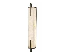 LYOUAE Modern Marble Wall Sconce with Black Linear Long Tube - Brass, Anti-Rust Wall Mount Lighting for Living Room, 2-Pack for Bedroom Living Room Hallway(60cm/23.6in)