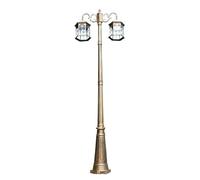 LYOUAE Traditional Outdoor Post Light Cast Aluminum Double Heads High Pole Street Vintage Landscape Pillar Lamps with Clear Glass(Bronze,H 280cm/110.23in)